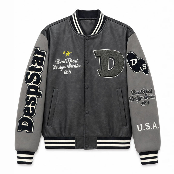 Herren Modische Bomberjacke mit gesticktem Design Echo Archiv