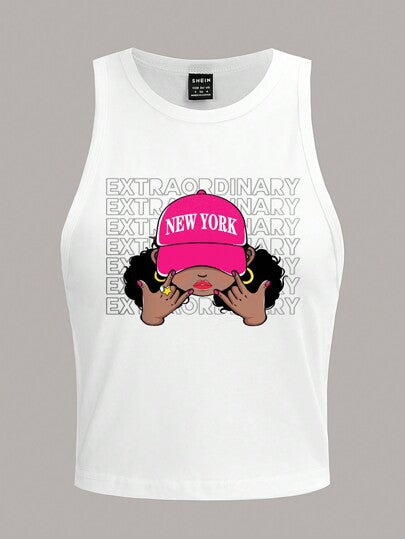 Damen ärmelloses Tanktop mit fröhlichem Kirschmotiv Echo Archiv