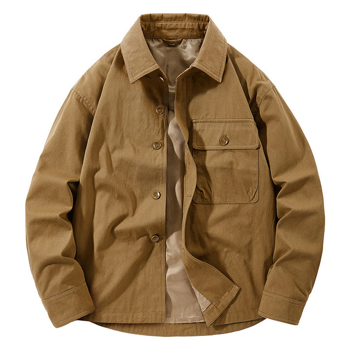 Herren lässige Utility-Jacke mit praktischen Taschen und klassischem Kragen Echoarchiv