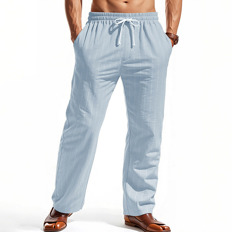 Herren lässige Freizeithose mit elastischem Bund und modernen Streifen Echoarchiv