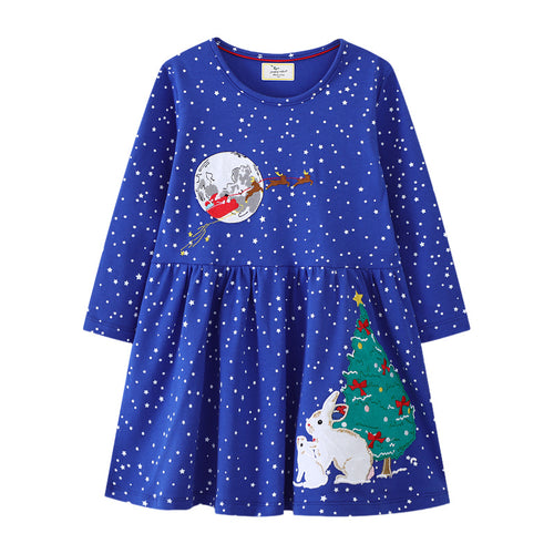 Mädchen Langarmkleid mit Weihnachtsmotiv Echo Archiv
