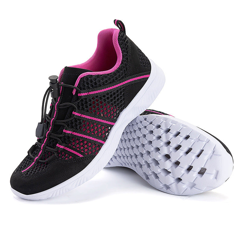 Damen nan atmungsaktiver Netzstoff-Sneaker mit Kordelzugverschluss, ultraleichter EVA-Flexsohle und gepolstertem Fersenkragen Echo Archiv