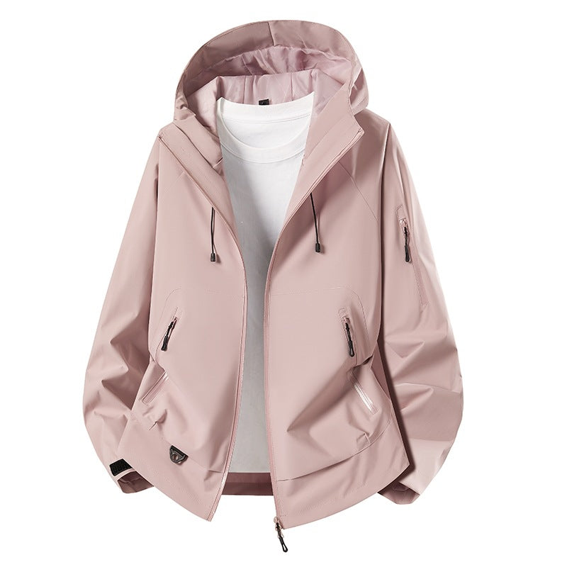 Herren Minimalistischer Softshell-Anorak mit verstellbarer Kapuze & verschweißten Zip-Taschen Echoarchiv