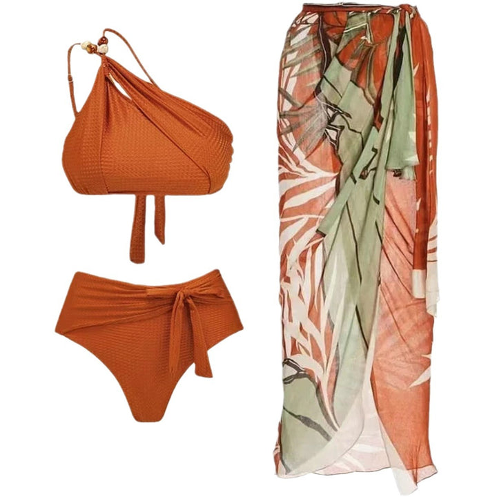 Damen Bikini-Set mit asymmetrischem Oberteil und elegantem Wickelrock Echo Archiv