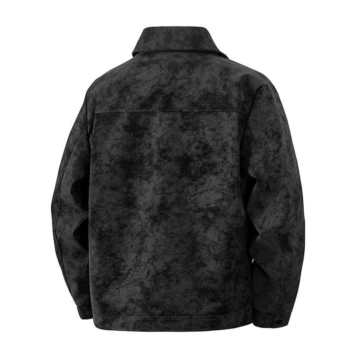Herren Overshirt‑Jacke im Veloursleder‑Look mit Pattentaschen & Druckknopffront Echoarchiv