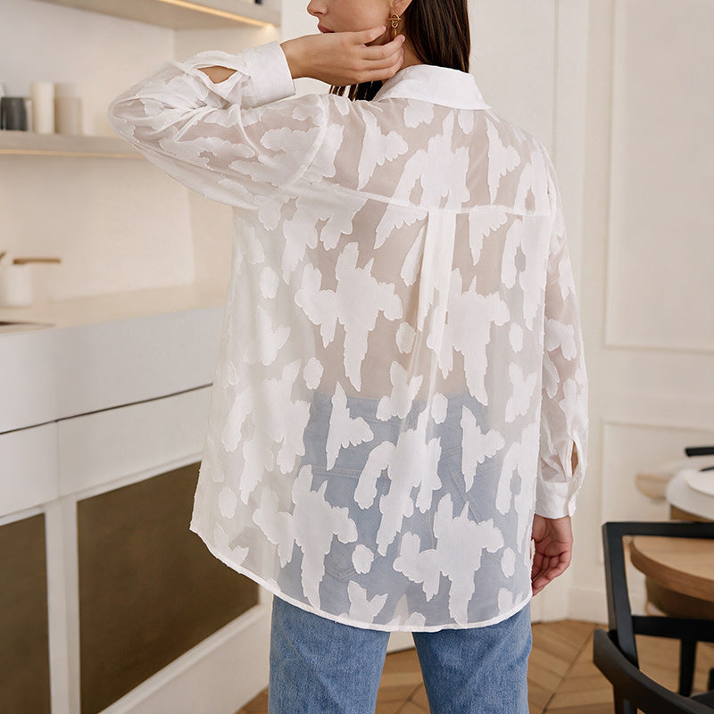 Damen Elegante Bluse mit transparenter Struktur Echo Archiv