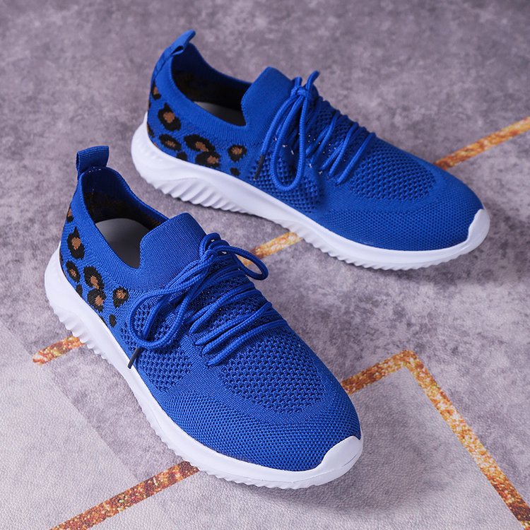 Damen Atmungsaktive Strick-Slipper mit gepolsterter Dämpfungssohle und Leoparden-Schaft – Lioré