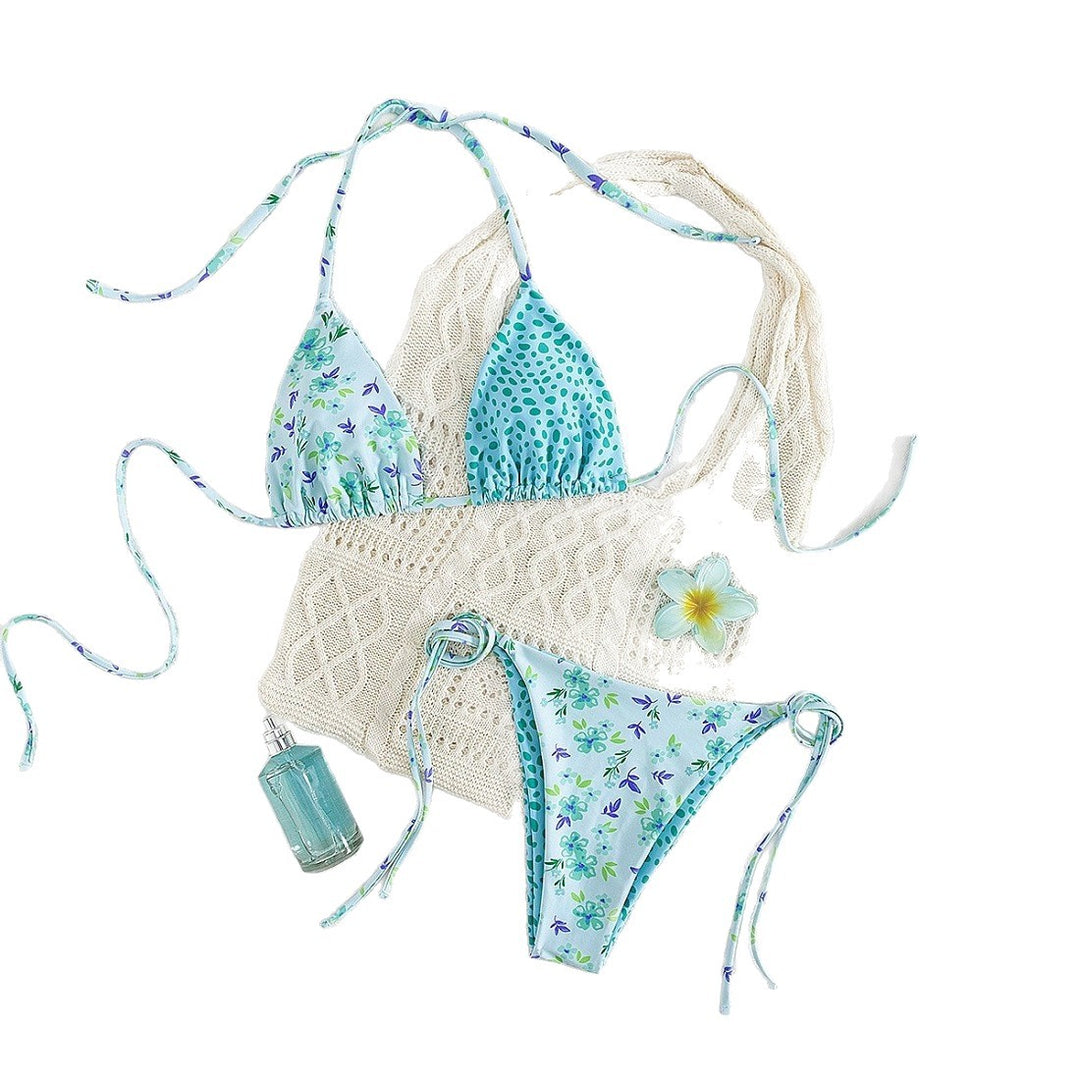 Damen Triangel-Bikini-Set mit hübschen Blumenmustern Echo Archiv