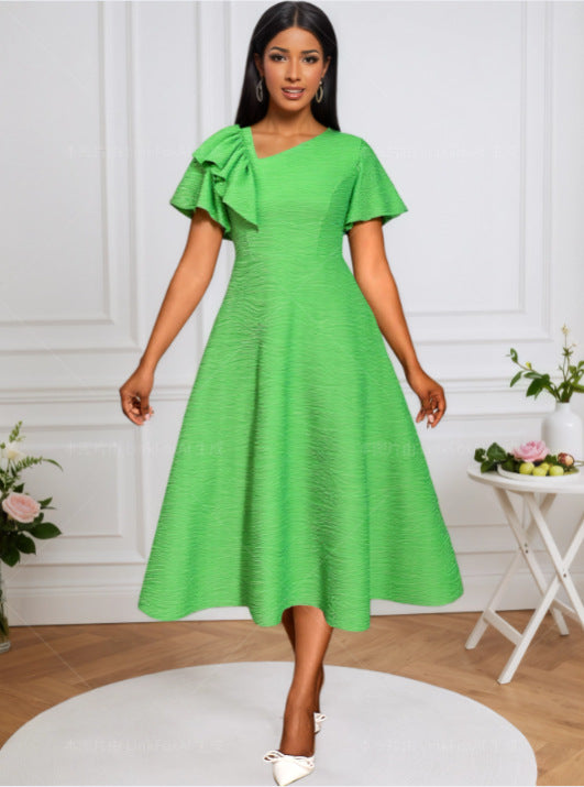 Damen elegantes Midikleid mit Rüschen-Details Echo Archiv