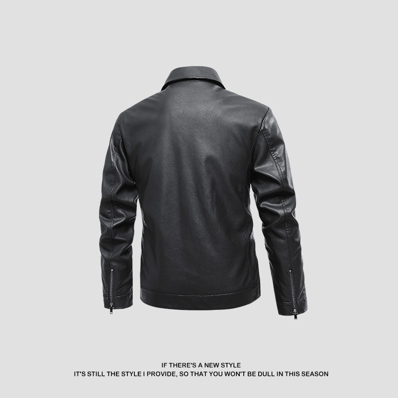 Herren modische Kunstlederjacke mit klassischer Schnittführung und praktischen Taschen Echoarchiv