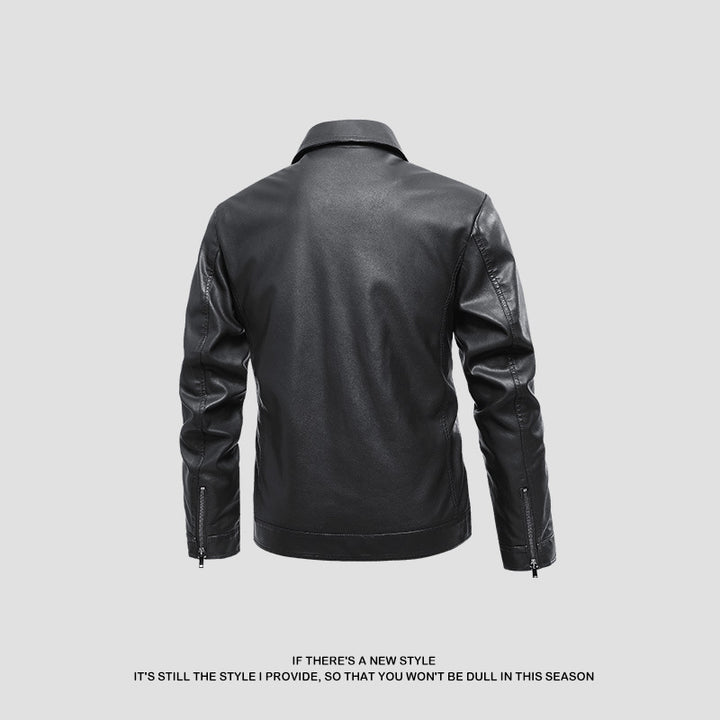 Herren modische Kunstlederjacke mit klassischer Schnittführung und praktischen Taschen Echoarchiv
