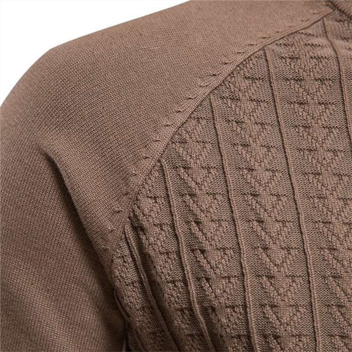 Herren Strickpullover mit modischem Stehkragen und strukturiertem Design Echoarchiv