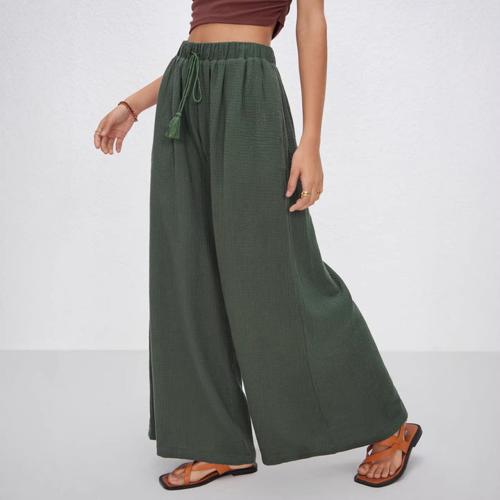 Damen weite Sommerhose im lässigen Boho-Stil mit elastischem Bund und seitlichen Taschen Echo Archiv