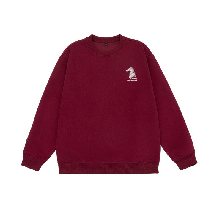 Unisex Oversize‑Sweatshirt mit gesticktem Schachritter‑Logo und gerippten Bündchen Echoarchiv