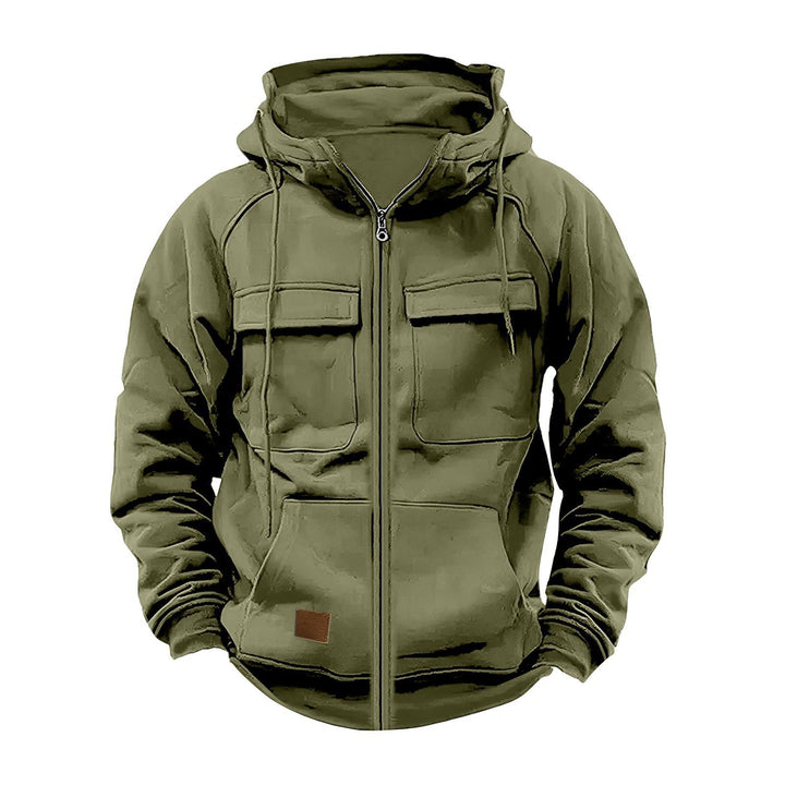 Herren Fleecejacke mit hohem Kragen und praktischen Taschen Echoarchiv