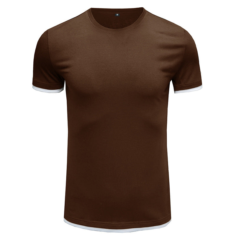 Herren Basic T-Shirt mit kontrastierenden Ärmeln Echoarchiv