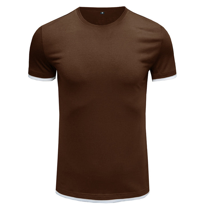 Herren Basic T-Shirt mit kontrastierenden Ärmeln Echoarchiv