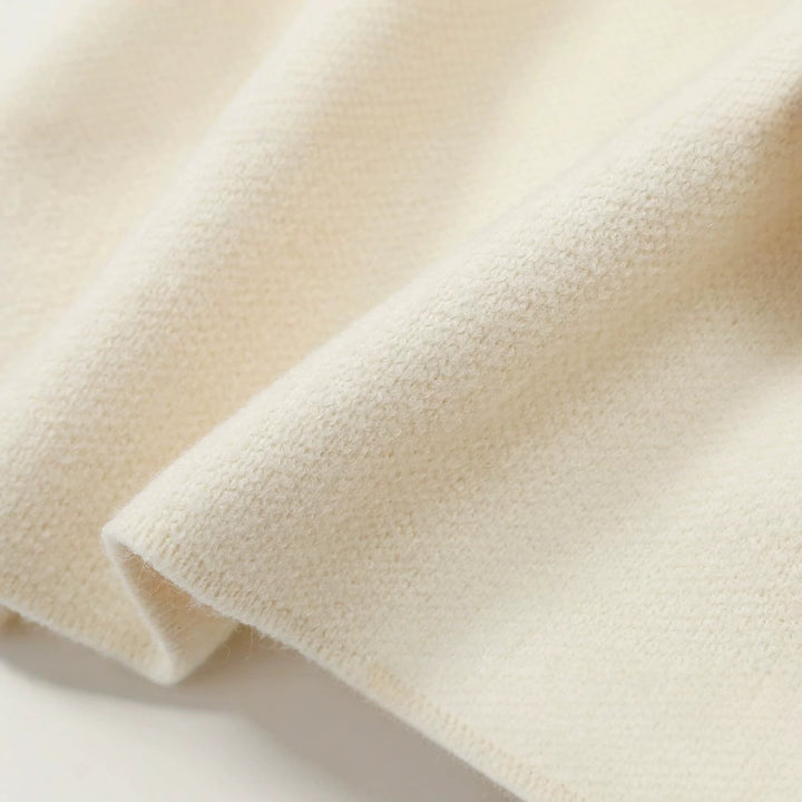 Damen Cropped Bouclé-Mantel mit asymmetrischem Schalkragen und dekorativem Gürtel Echoarchiv