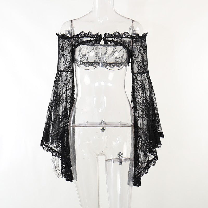 Damen figurbetonte Bluse mit Rüschendetails und Schnürung Echo Archiv