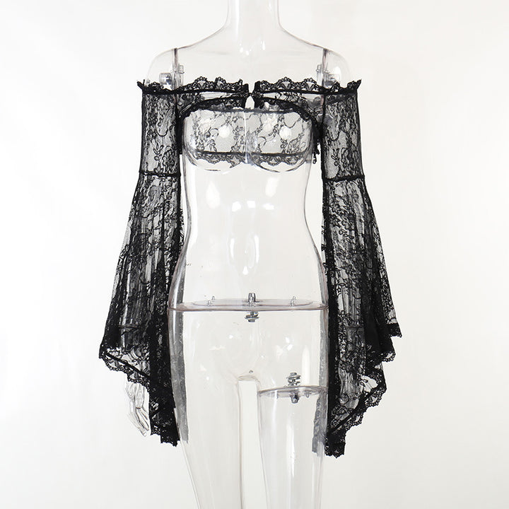 Damen figurbetonte Bluse mit Rüschendetails und Schnürung Echo Archiv