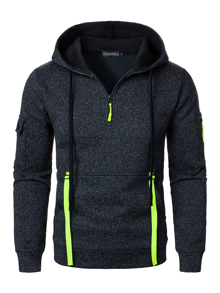 Herren sportlicher Hoodie mit atmungsaktiven Einsätzen und praktischen Reißverschlusstaschen Echoarchiv