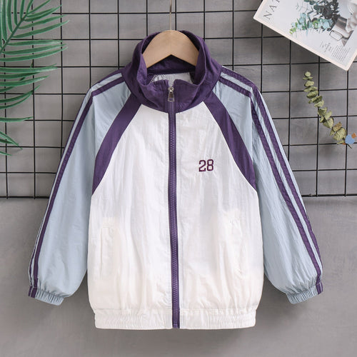Unisex nan leichte Retro Windjacke mit Stehkragen, durchgehendem Reißverschluss und markanten Kontraststreifen Echo Archiv