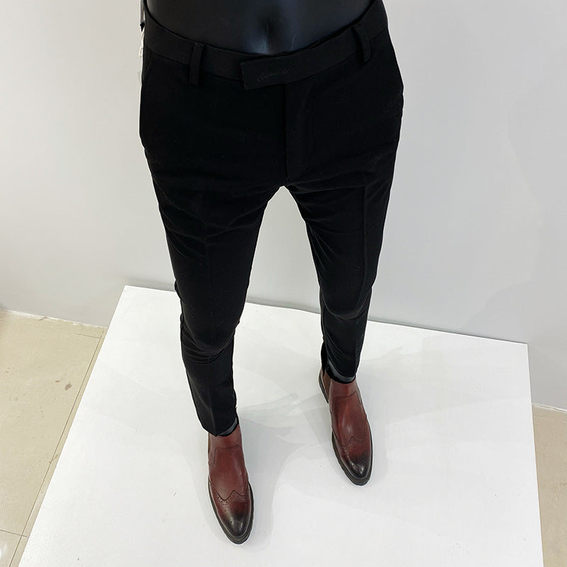 Herren nan schlanke elegante Anzughose mit Stretchbund, Bügelfalte und schmal zulaufendem Bein Echo Archiv