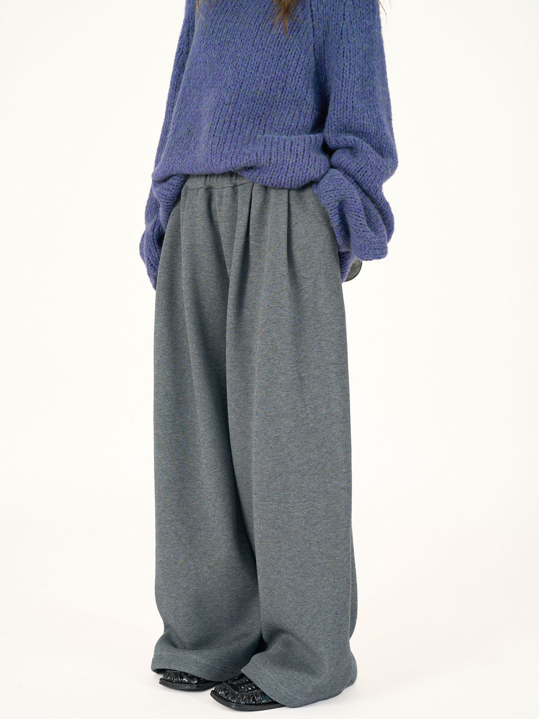 Damen Hochtaillierte Relaxed‑Palazzo‑Hose mit Bundfalten und elastischem Komfortbund Echoarchiv