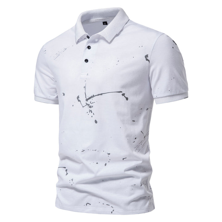 Herren Poloshirt mit kreativen Spritzdruck und hochwertiger Baumwolle Echoarchiv