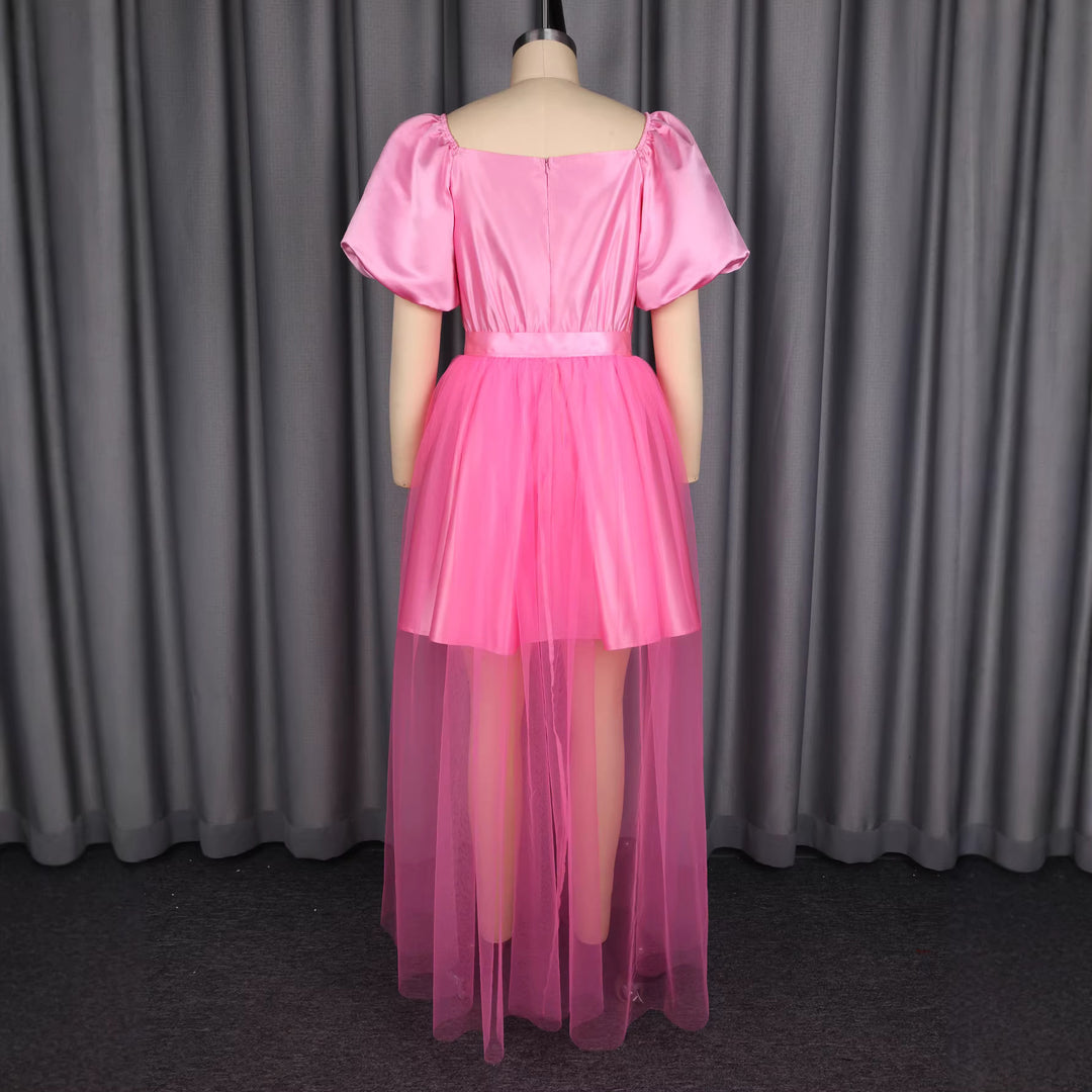 Damen luftiges Kleid mit schickem Tüllrock und Puffärmeln Echo Archiv