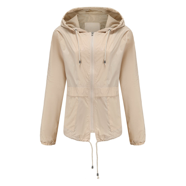 Damen nan leichte Windjacke mit Kapuze Mesh-Futter Kordelzug und Reißverschluss Echo Archiv