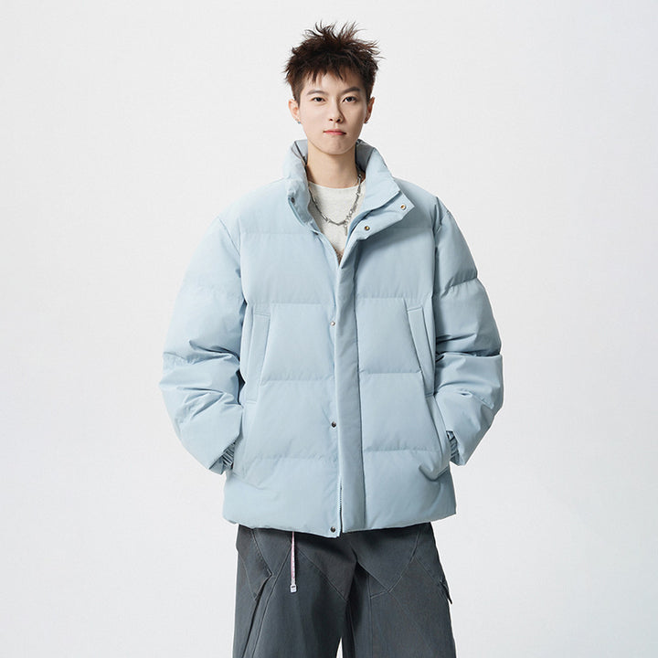 Herren Kurz geschnittene Oversize Steppjacke mit hohem Kragen Echoarchiv