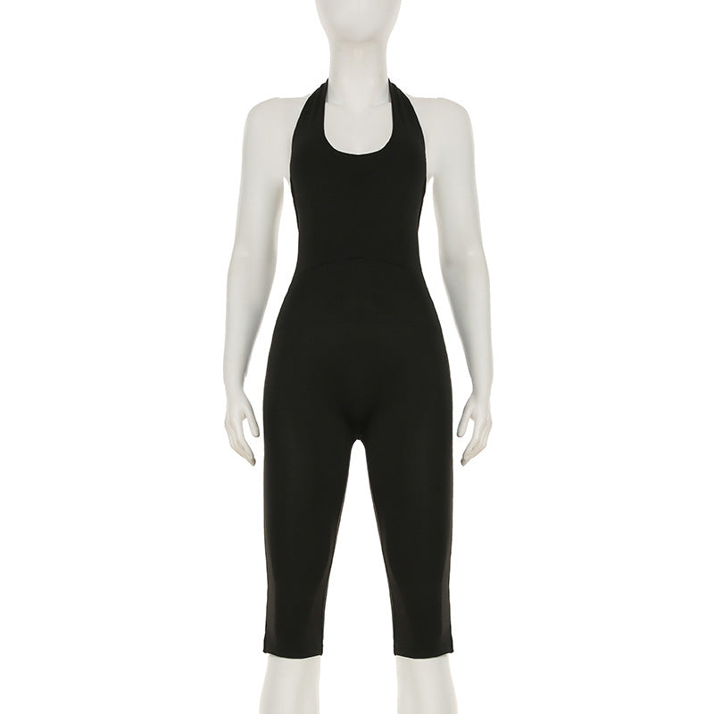 Damen körperbetonter Jumpsuit mit tiefem Rückenausschnitt und reinem Design Echo Archiv