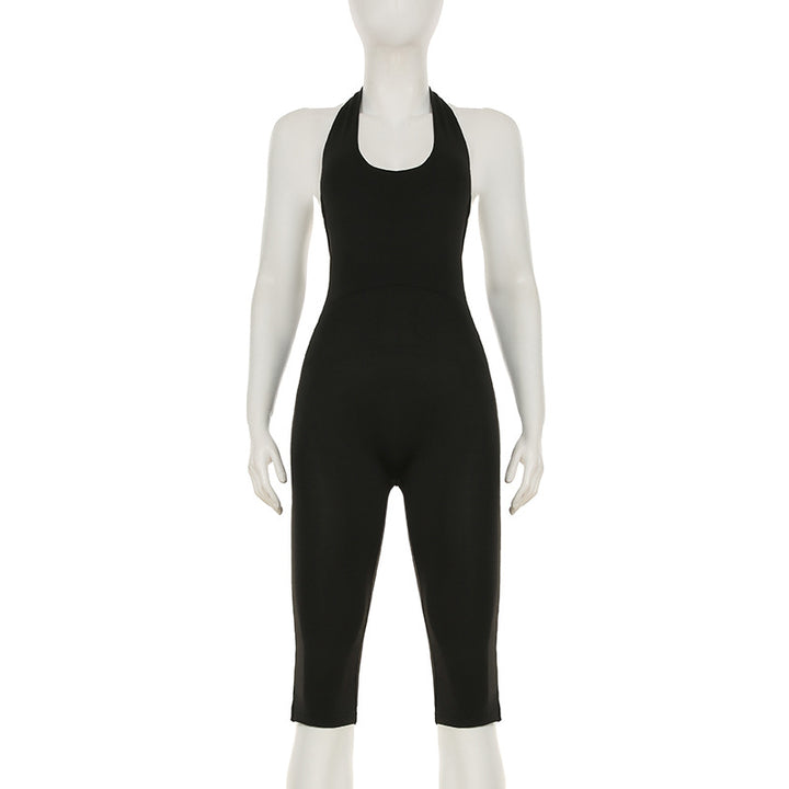 Damen körperbetonter Jumpsuit mit tiefem Rückenausschnitt und reinem Design Echo Archiv