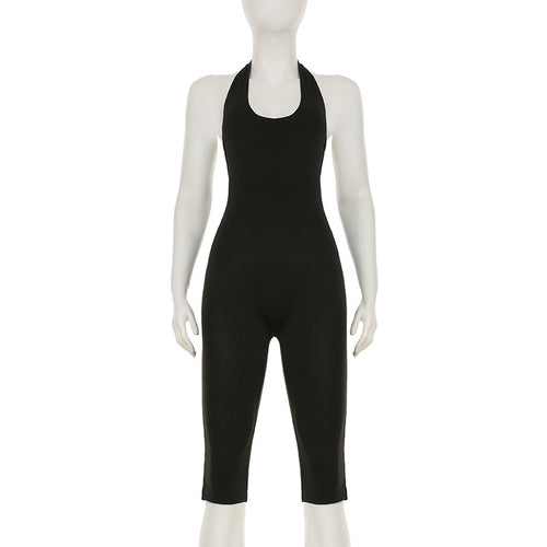 Damen körperbetonter Jumpsuit mit tiefem Rückenausschnitt und reinem Design Echo Archiv