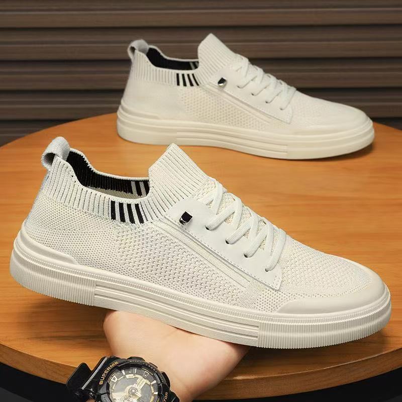 Herren Low-Top Strick-City-Sneaker mit elastischem Schaft, seitlichem Reißverschluss und stoßdämpfender Gummisohle Echoarhiv – Norré