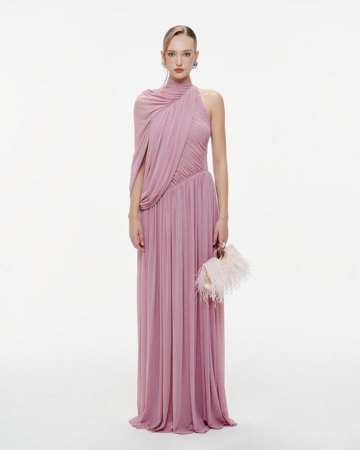 Damen Elegantes Wickelkleid mit asymmetrischem Design und fließendem Drapée Echo Archiv