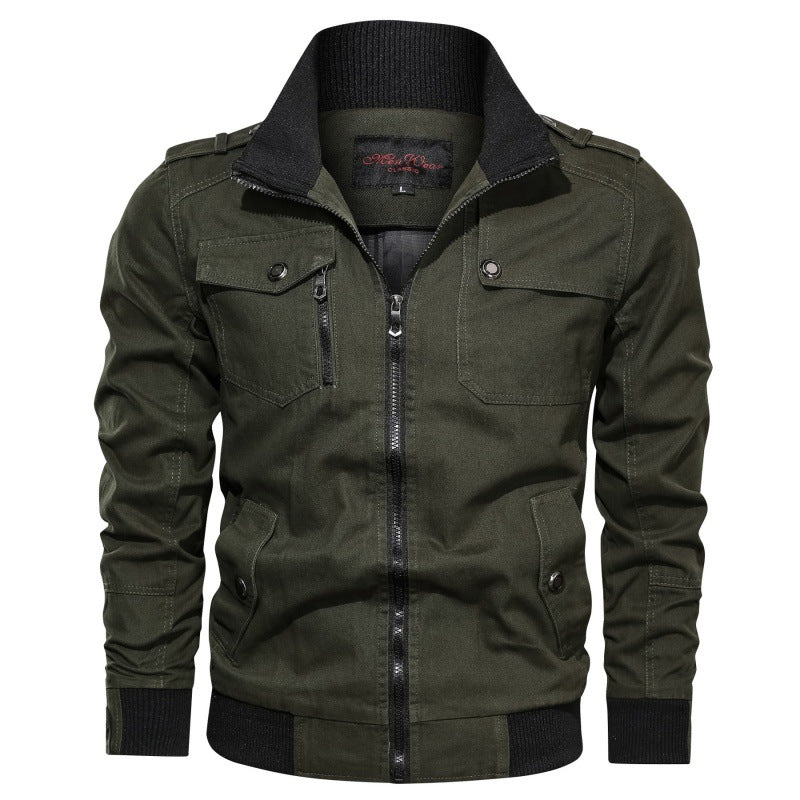 Herren nan robuste Field-Bomberjacke mit Reißverschluss, Schulterklappen und mehreren funktionalen Taschen Echo Archiv