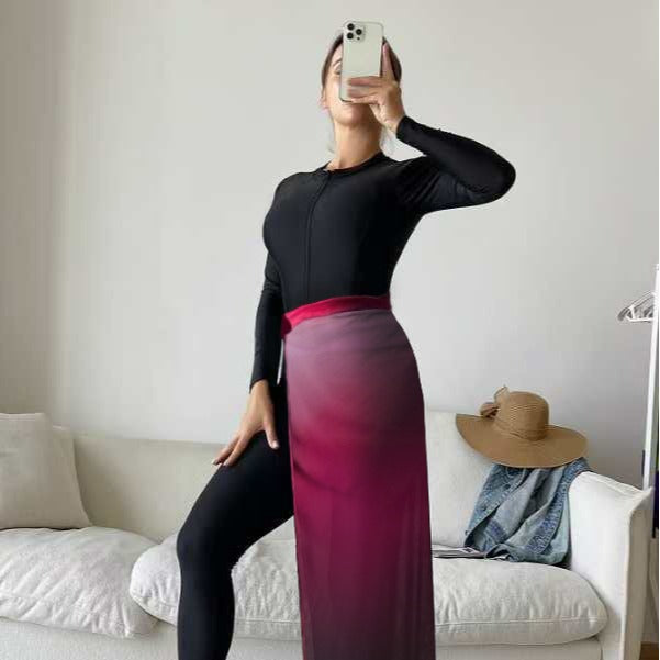 Damen Sportlicher UV-Schutz-Schwimmanzug mit Wickelrock Echo Archiv