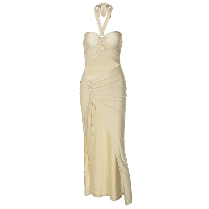 Damen elegantes Maxikleid mit Halterneck und raffiniertem Design Echo Archiv