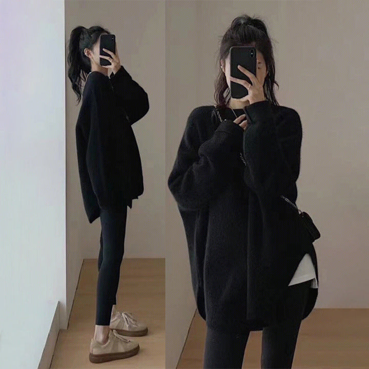 Echoarchiv | Pullover - Damen Herbst Mid-Length Oversized Pullover