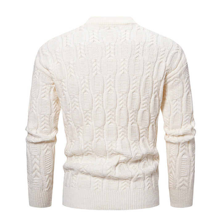 Herren modischer Rollkragenpullover mit strukturiertem Zopfmuster Echoarchiv
