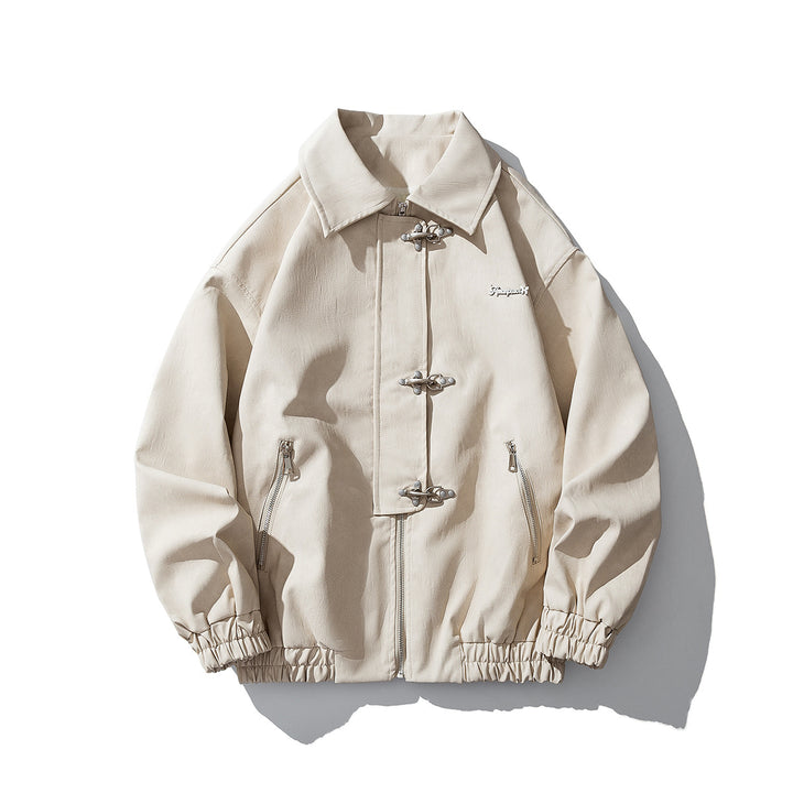 Herren Oversize Veloursjacke mit markanten Metallverschlüssen und Reißverschlusstaschen Echo Archiv