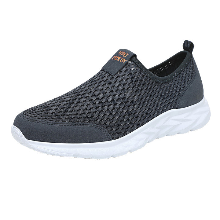 Herren leichte Slip-On Laufsneaker mit nahtlosem Maschenoberteil und stoßdämpfender Wellen-EVA-Sohle – Tavélo
