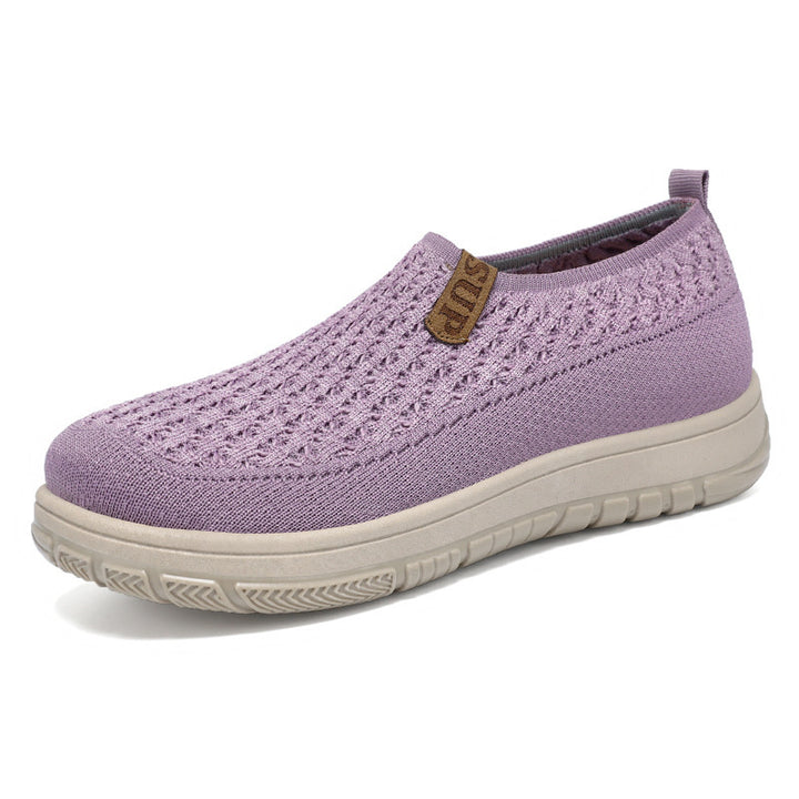 Damen nan gestrickter Slip-On Komfort-Sneaker mit elastischem Einstieg, atmungsaktivem 3D-Strick und gedämpfter EVA-Laufsohle Echo Archiv