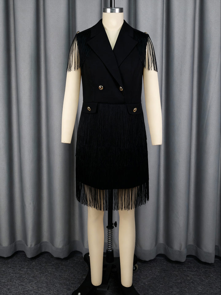 Damen Fransen-Kleid im eleganten Blazer-Stil Echo Archiv