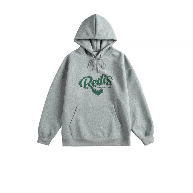 Unisex Oversize-Kapuzenpullover mit Kängurutasche, Logoprint und breitem Rippbund Echo Archiv