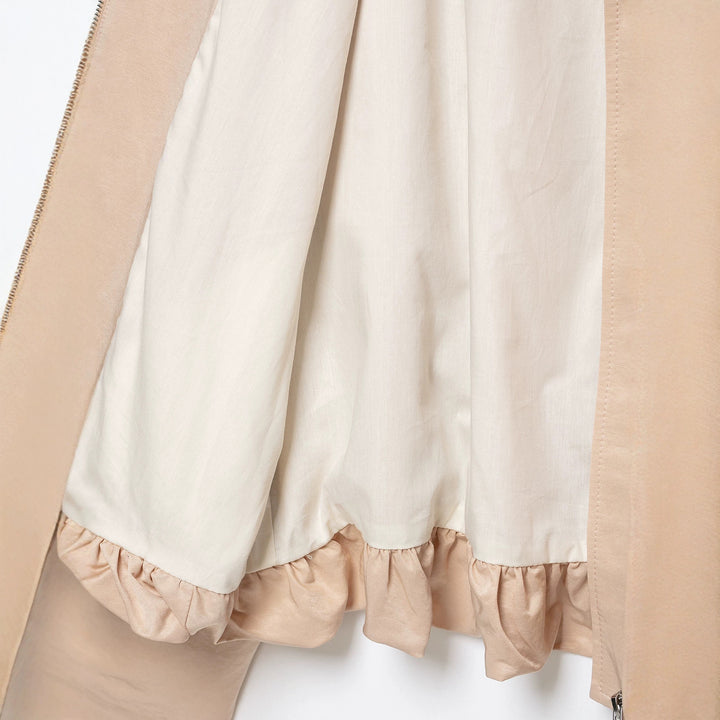 Damen Oversize-Übergangsjacke mit hohem Stehkragen und elastischem Saum Echoarchiv