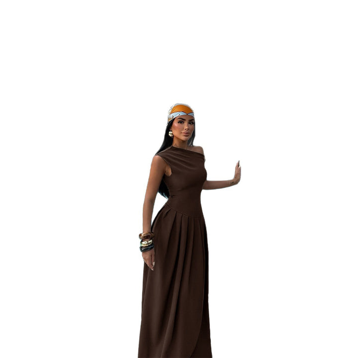 Damen Elegantes Abendkleid mit fließendem Schnitt und dekorativem Faltenwurf Echo Archiv
