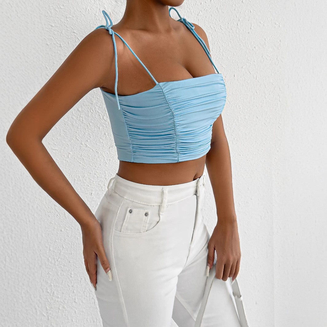 Damen Crop-Top mit Raffungen und verstellbaren Trägern Echo Archiv
